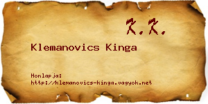 Klemanovics Kinga névjegykártya